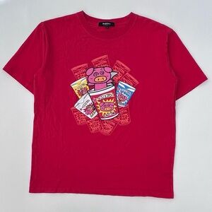 Doublefocus Japan Noodles Anime Cartoon Red Graphic T Shirt Size (Large Japan)